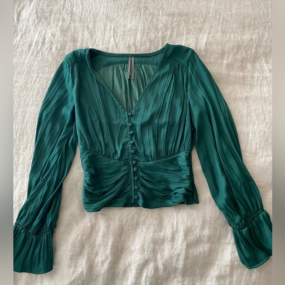 Anthropologie, silly, forest green, 100% polyester